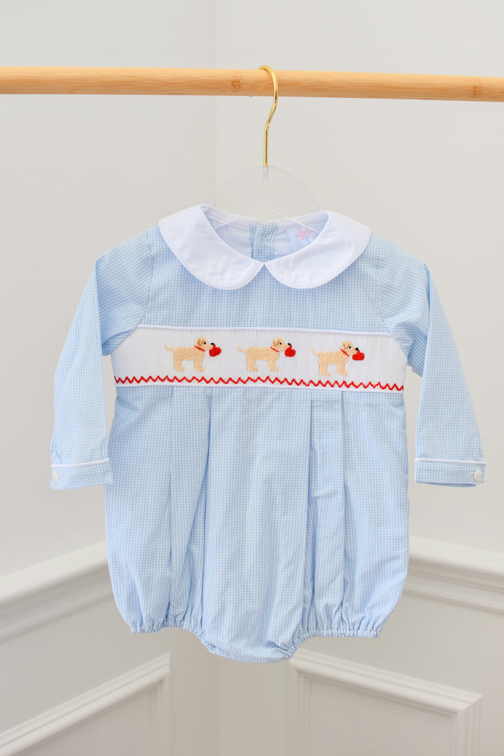 Puppy Love Smocked Boy Bubble