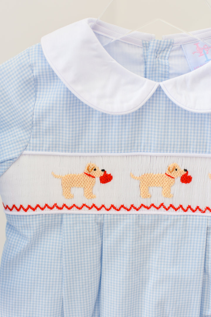 Puppy Love Smocked Boy Bubble