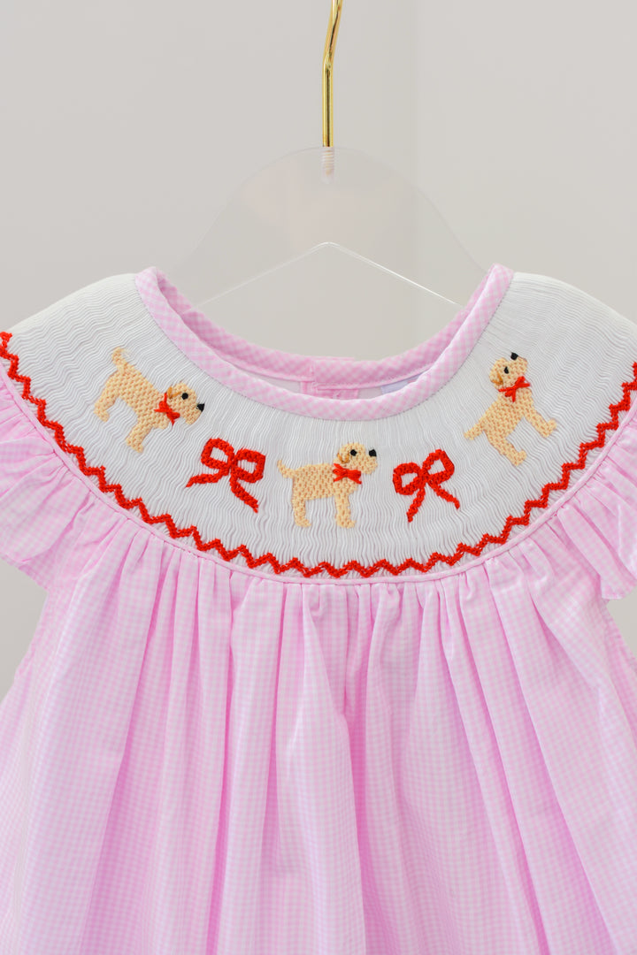 Puppy Love and Bows Smocked Dress