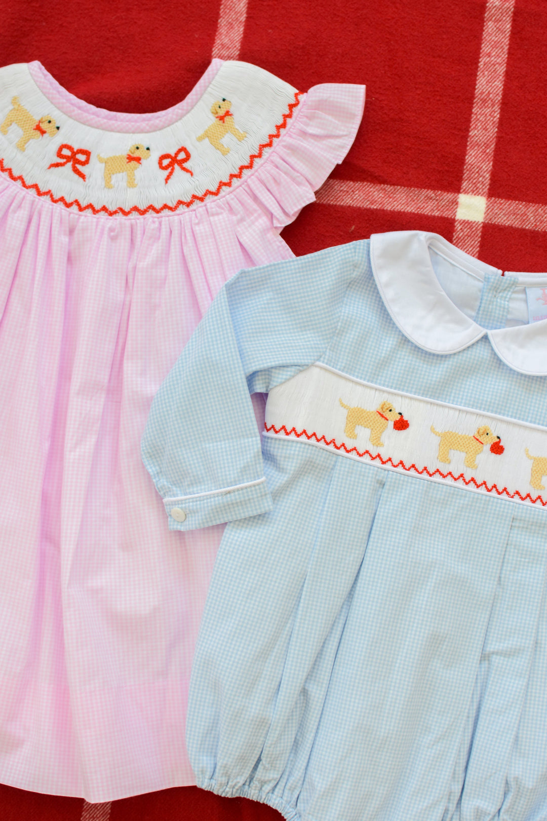 Puppy Love Smocked Boy Bubble