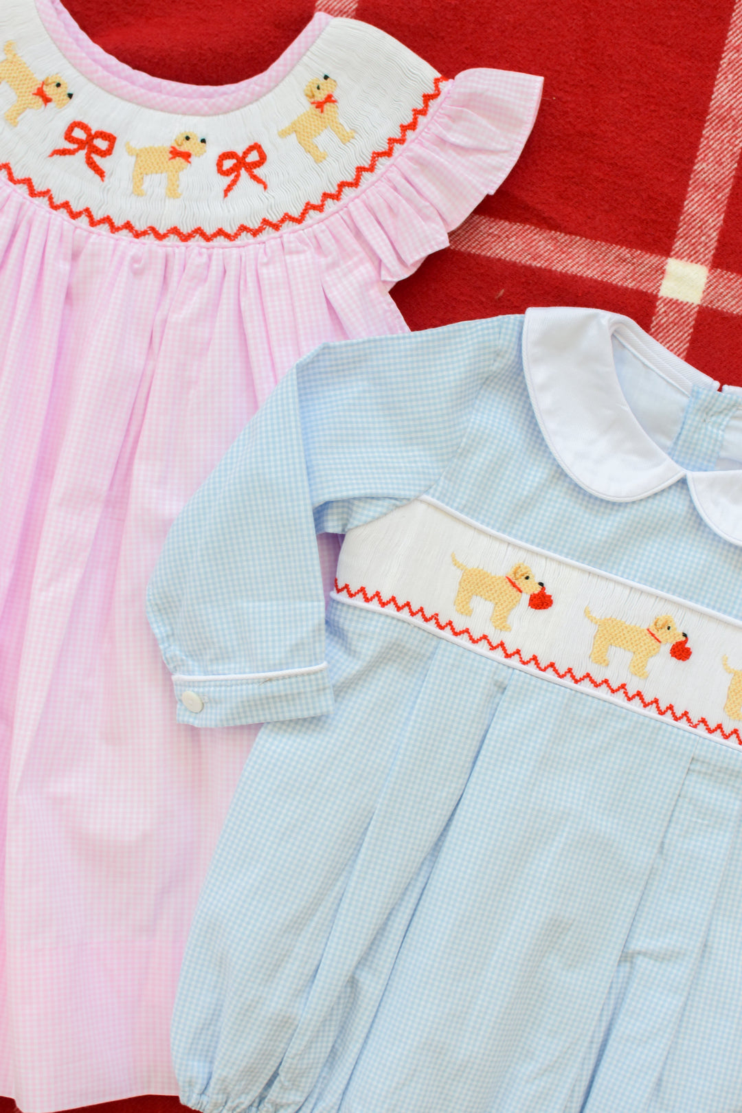 Puppy Love and Bows Smocked Dress