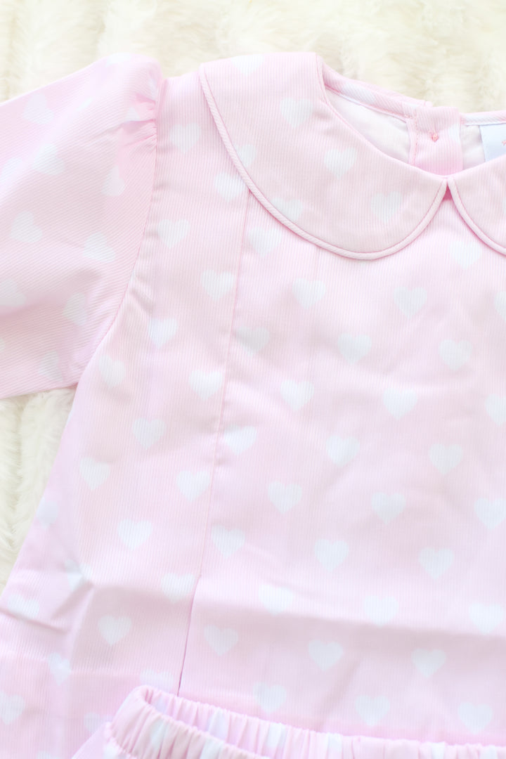 Brigitte White Heart Diaper Set