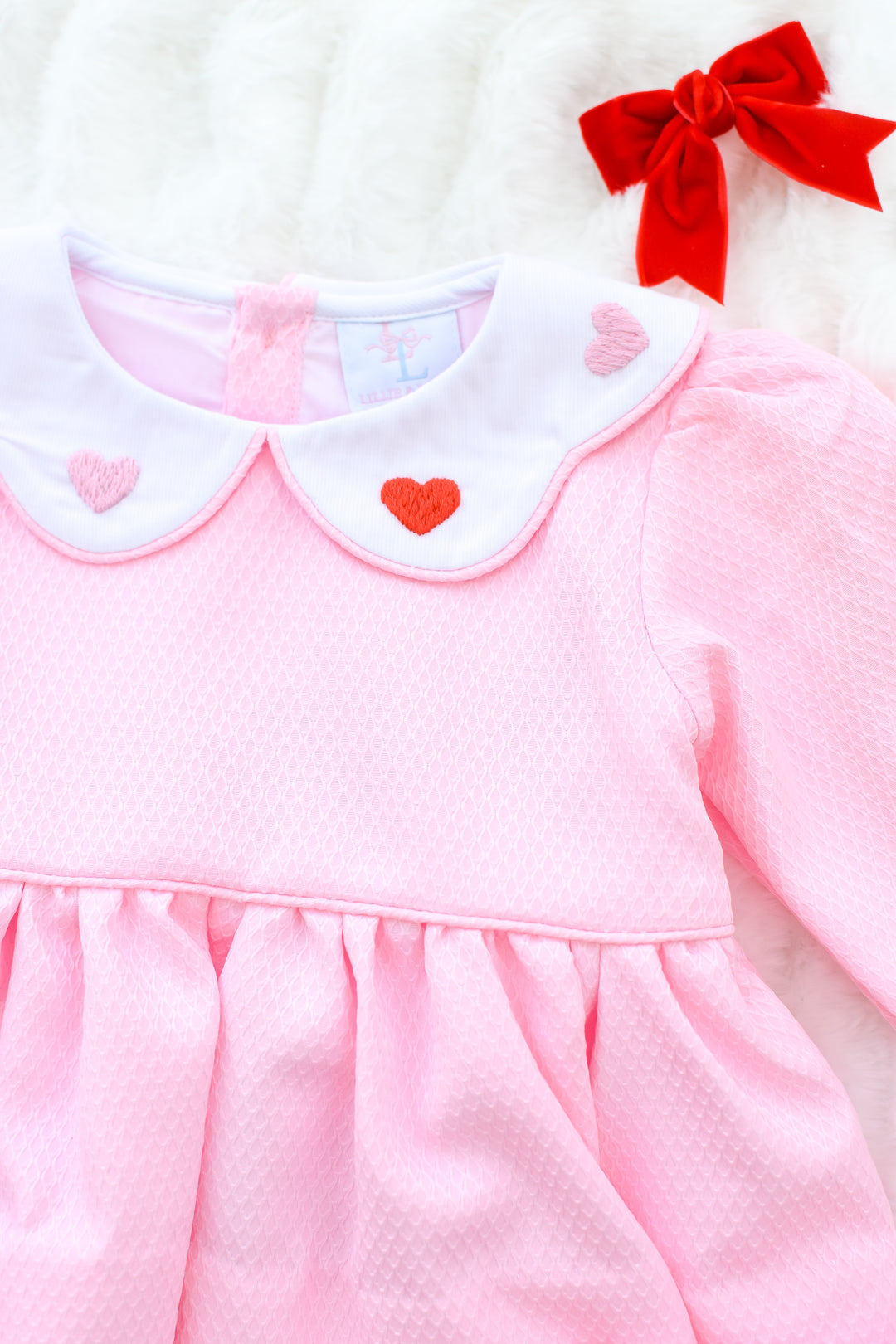 Madeline Valentine's Smocked Diaper Set