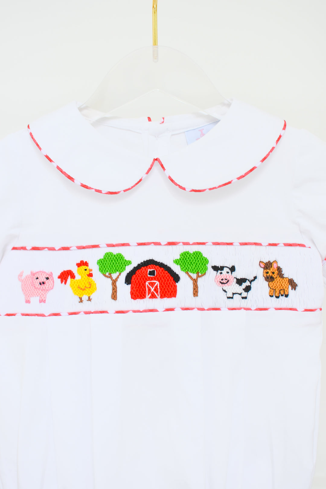 PRE-ORDER Boys Red Gingham Farm Bubble