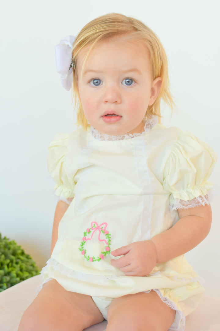 Abigail Smocked Diaper Set in Yellow