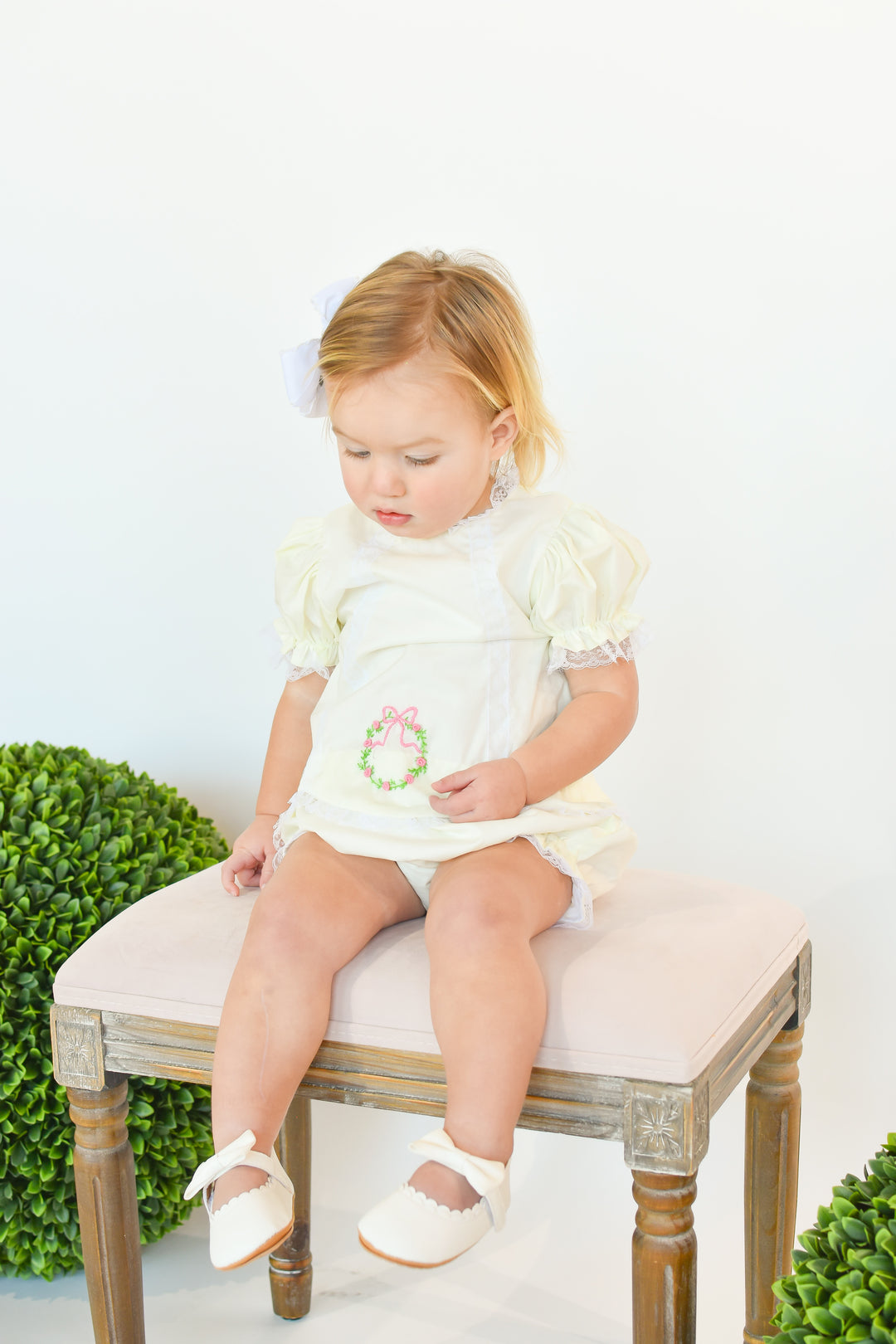 Abigail Smocked Diaper Set in Yellow