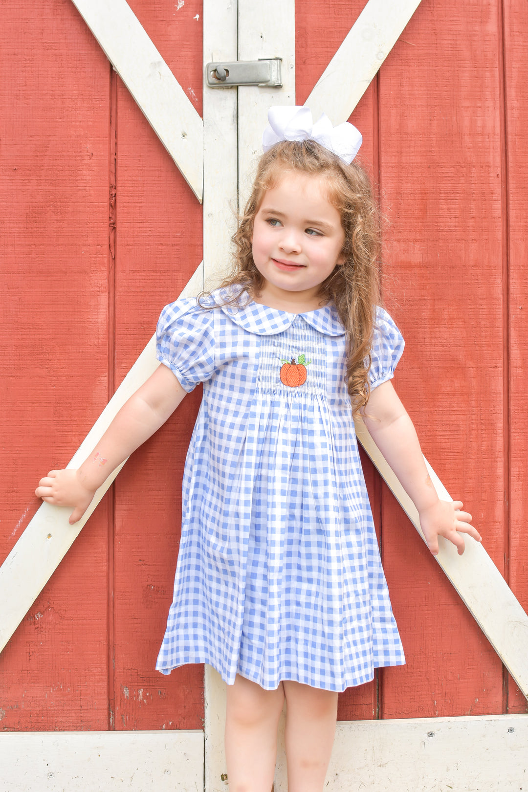 PRE-ORDER Blue Gingham Pumpkin Dress