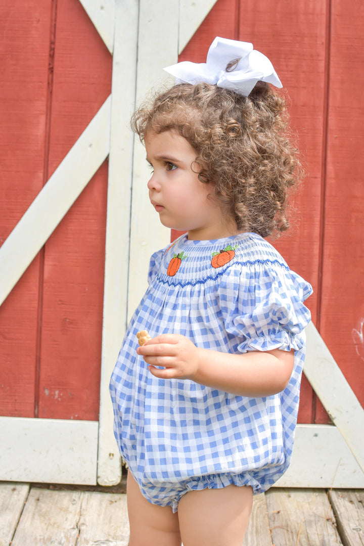 PRE-ORDER Blue Gingham Pumpkin Bubble