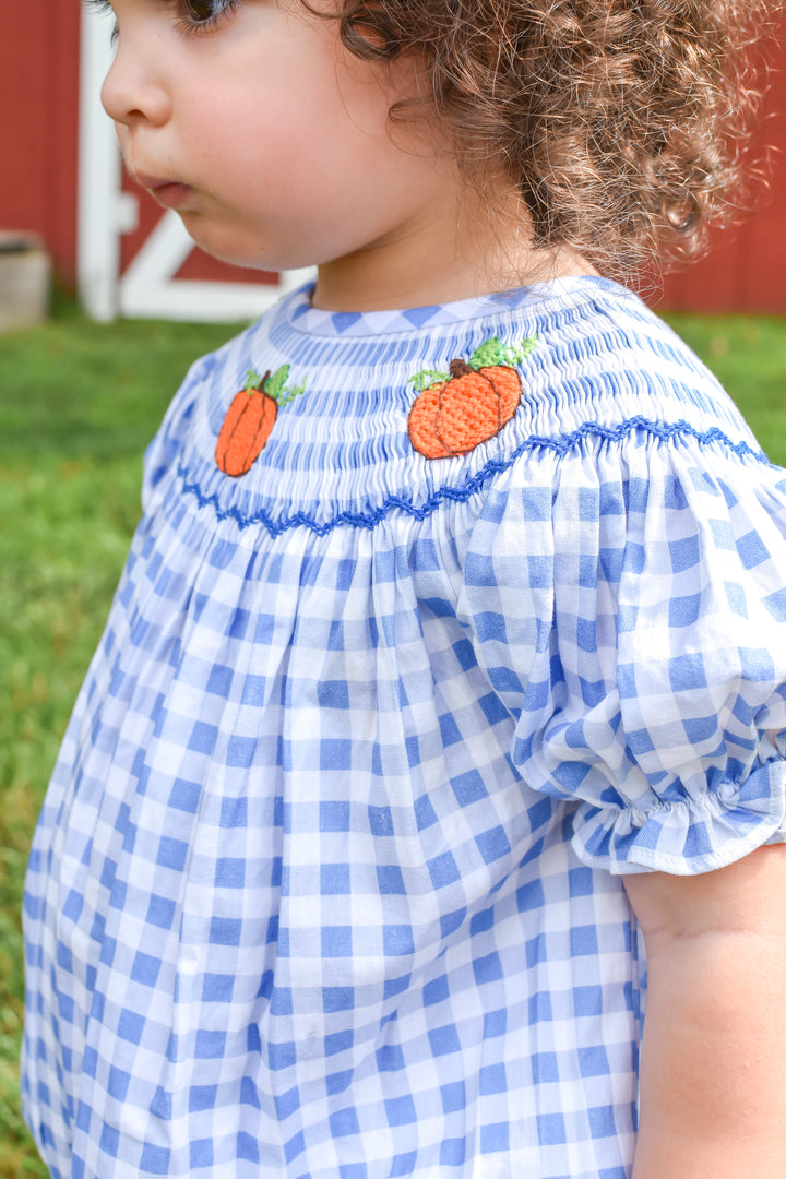 PRE-ORDER Blue Gingham Pumpkin Bubble