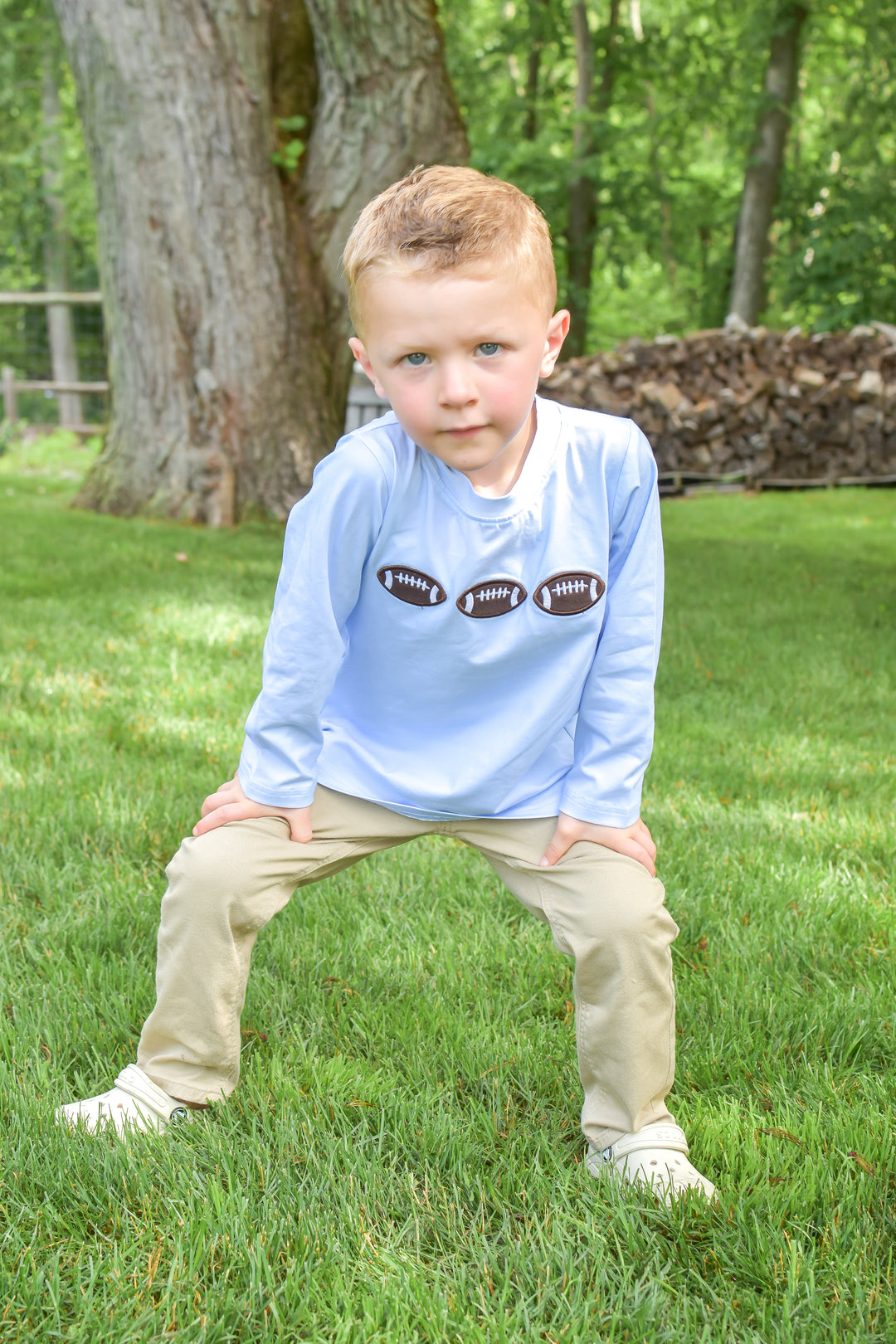 PRE-ORDER Boys Football Appliqué Long Sleeve Shirt