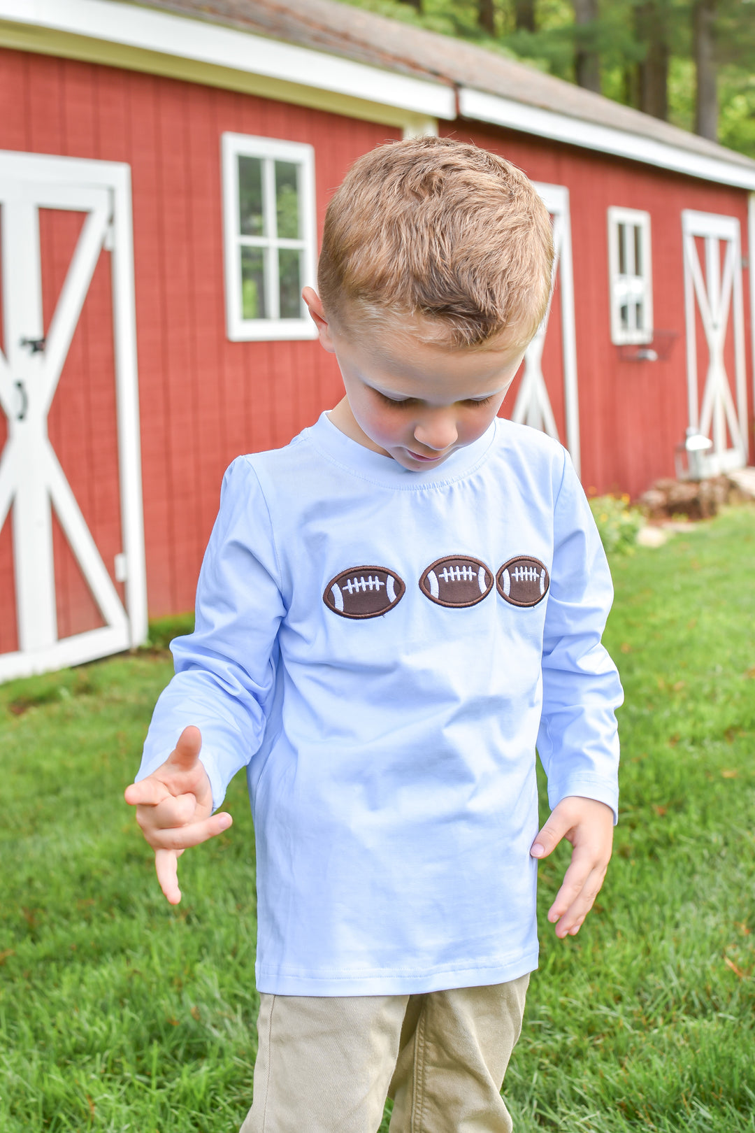 PRE-ORDER Boys Football Appliqué Long Sleeve Shirt