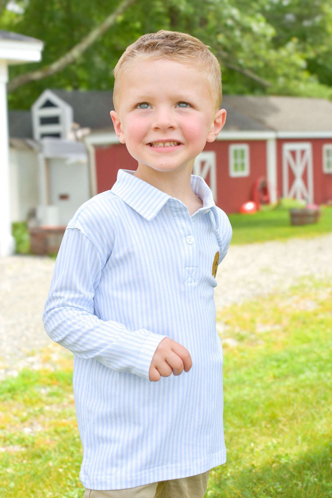PRE-ORDER Boys Striped Puppy Appliqué Pant Set