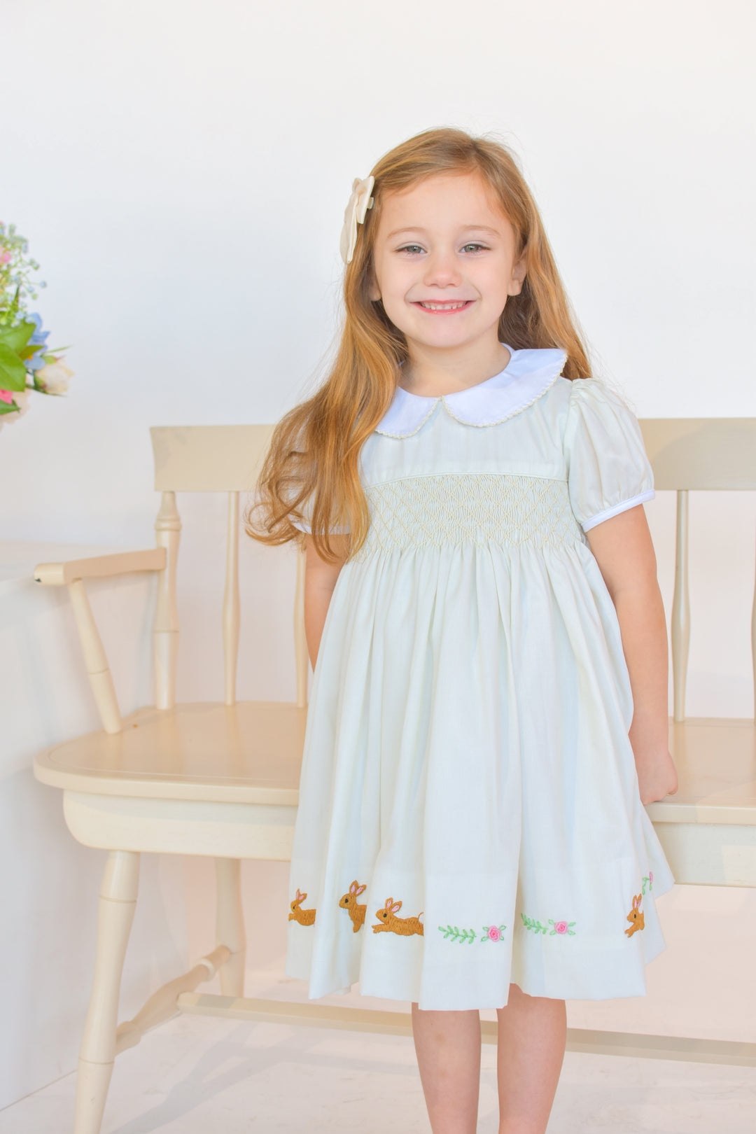 Evelyn Smocked Dress in Yellow