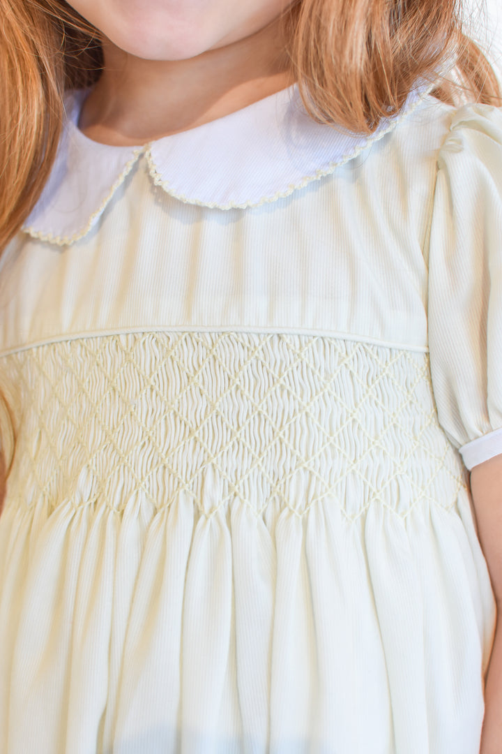 Evelyn Smocked Dress in Yellow