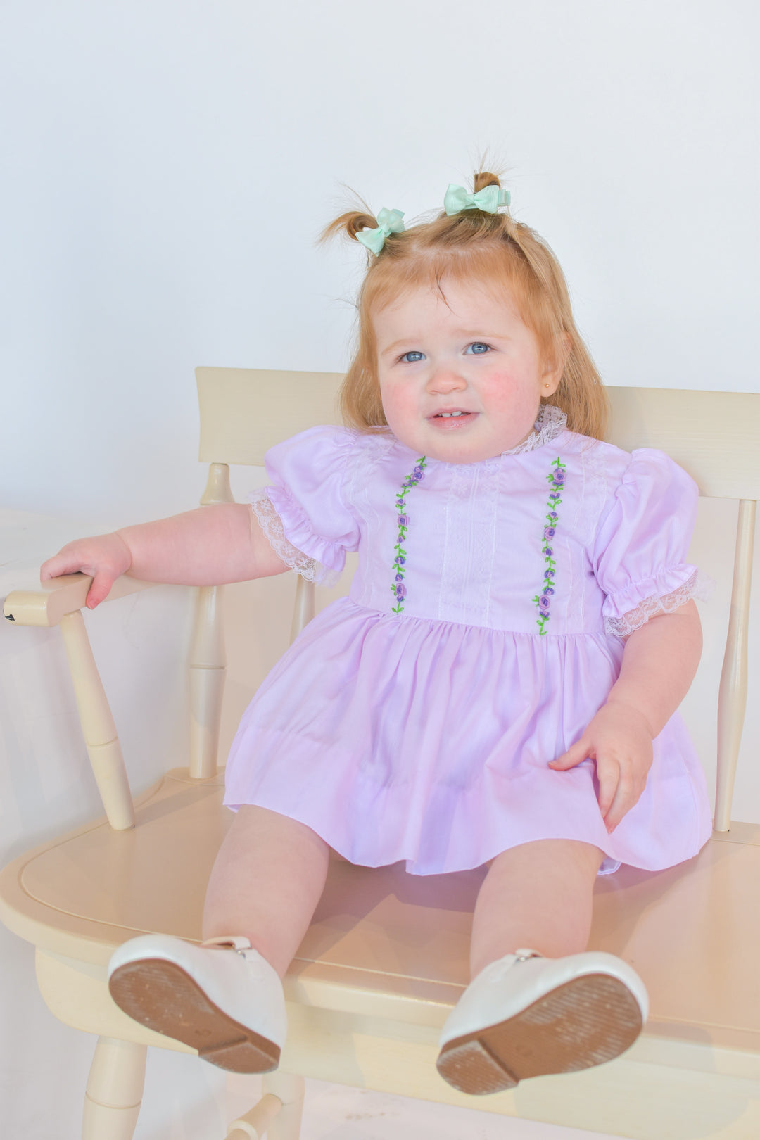 Ellison Smocked Diaper Set in Lavender