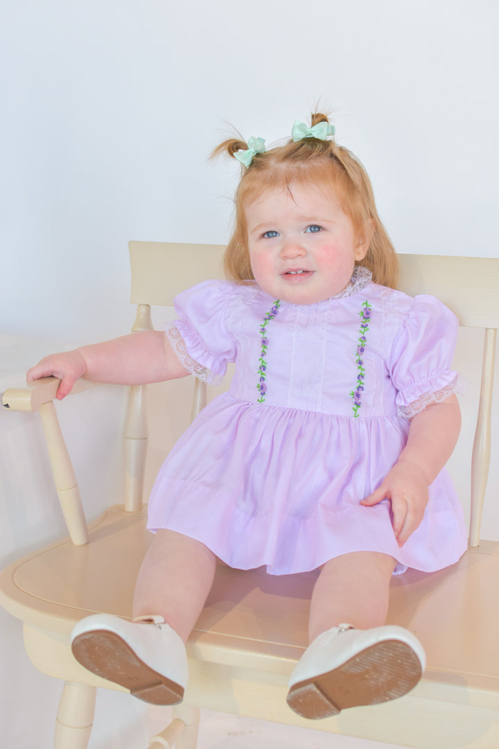 Ellison Smocked Diaper Set in Lavender