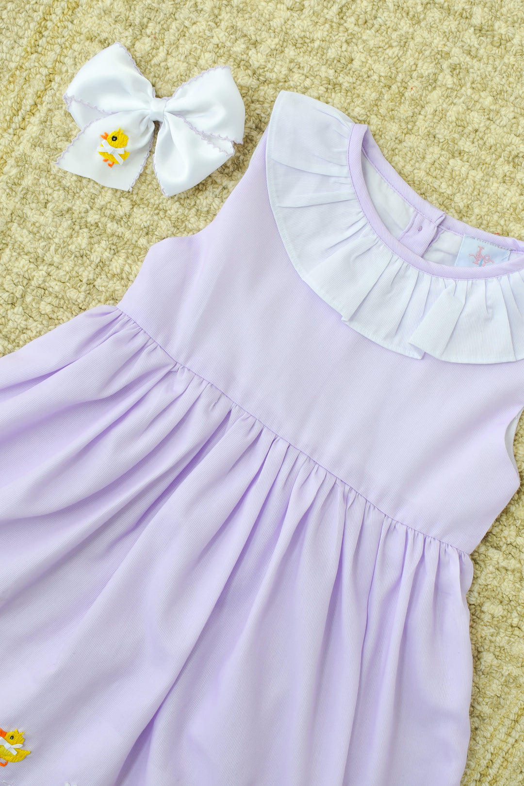 Easter Chicks Smocked Dress in Purple