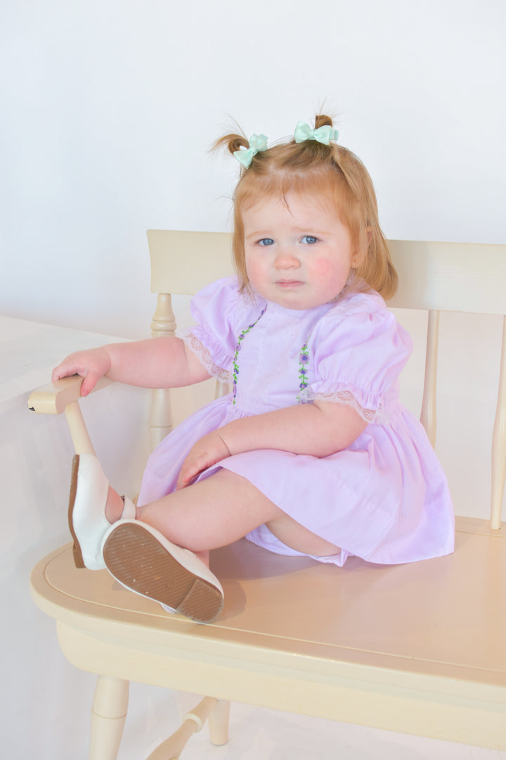 Ellison Smocked Diaper Set in Lavender