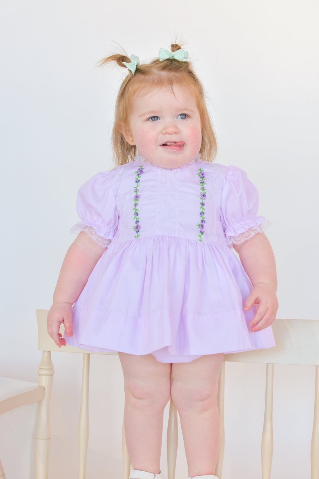 Ellison Smocked Diaper Set in Lavender