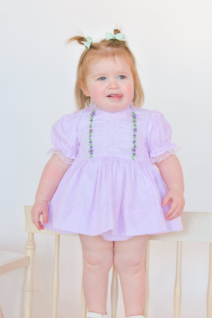 Ellison Smocked Diaper Set in Lavender