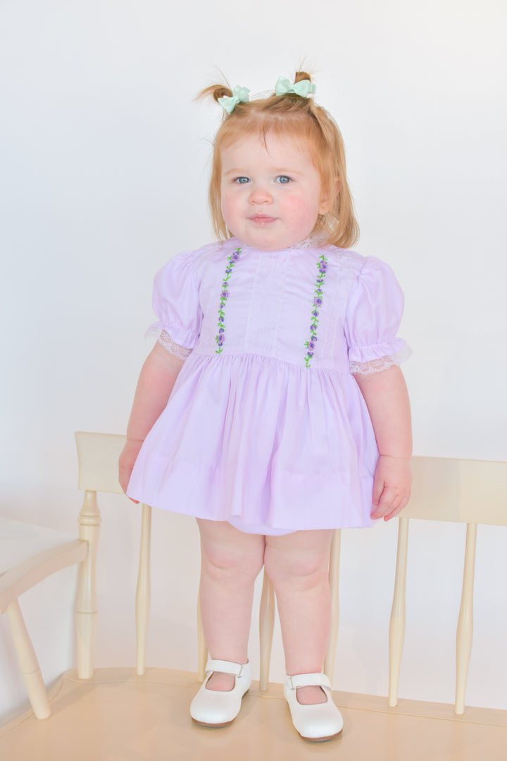 Ellison Smocked Diaper Set in Lavender