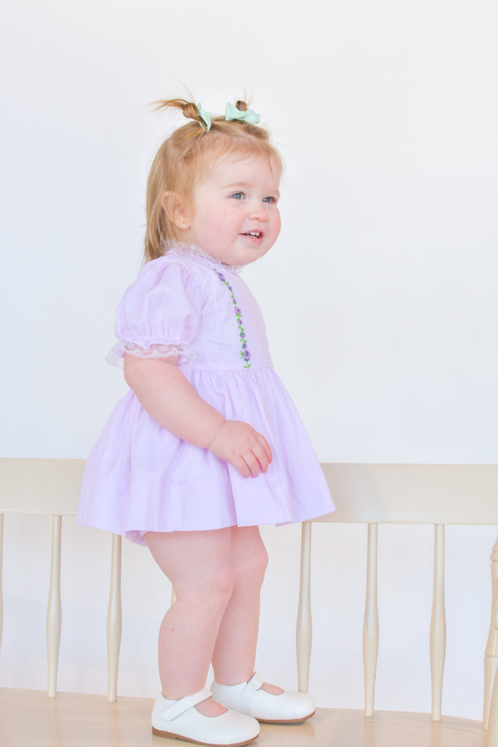 Ellison Smocked Diaper Set in Lavender