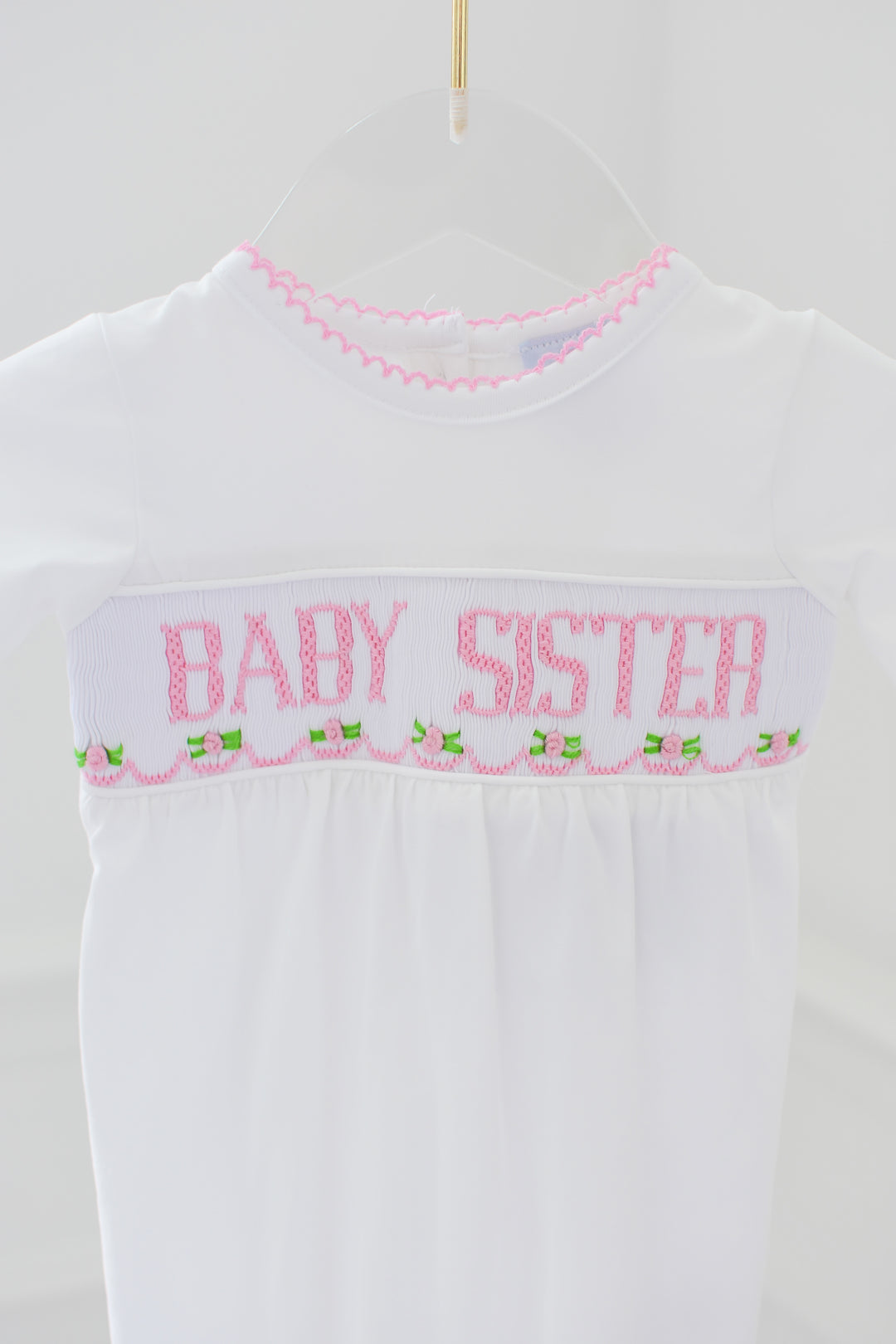 Baby Sister Smocked Gown and Hat Set