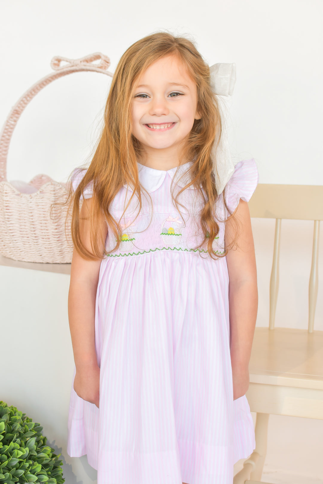 Easter Basket Smocked Dress