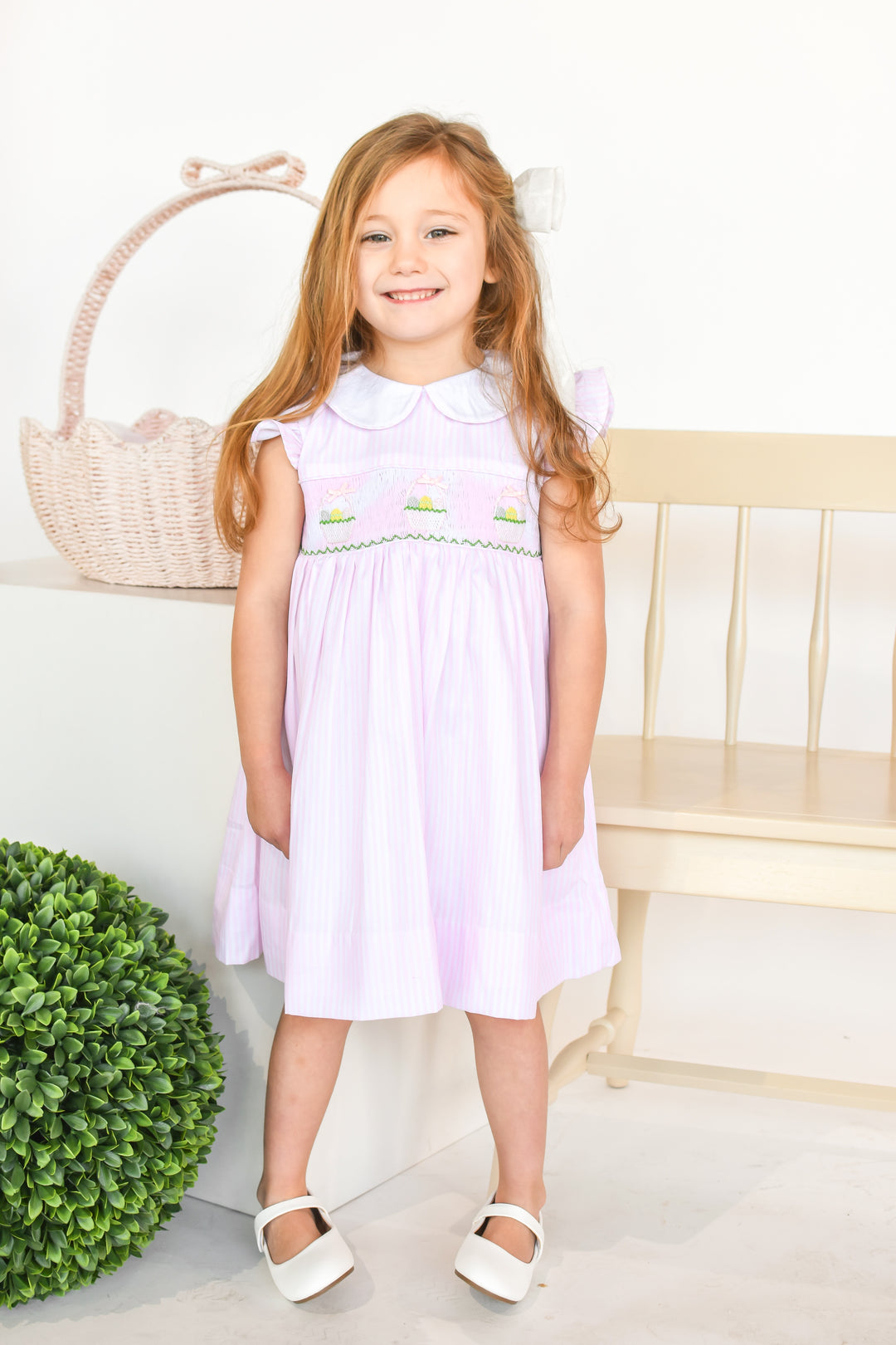 Easter Basket Smocked Dress