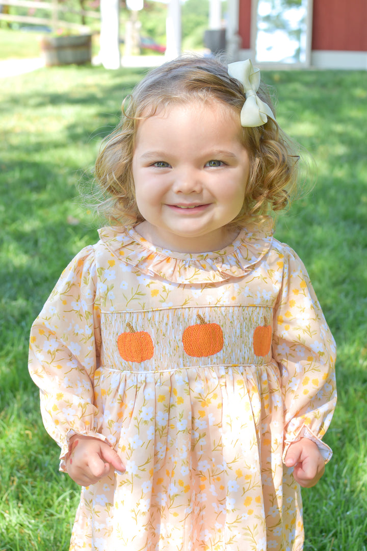 PRE-ORDER Golden Pumpkin Floral Dress