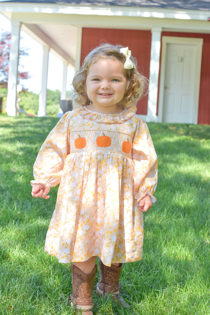 PRE-ORDER Golden Pumpkin Floral Dress