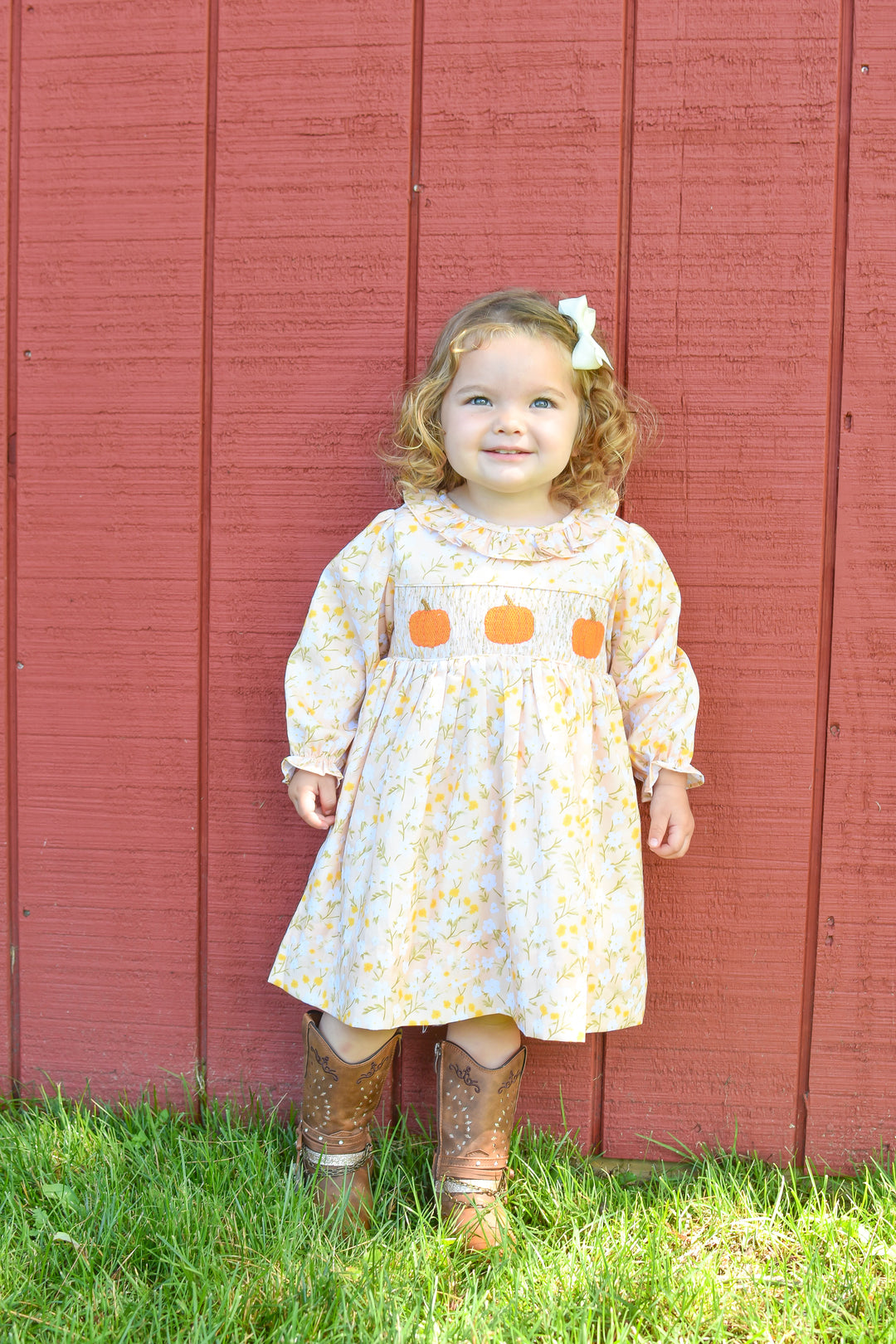 PRE-ORDER Golden Pumpkin Floral Dress