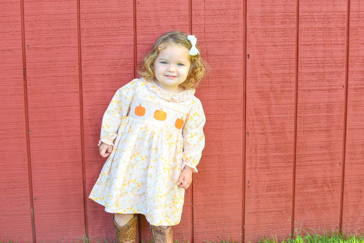 PRE-ORDER Golden Pumpkin Floral Dress