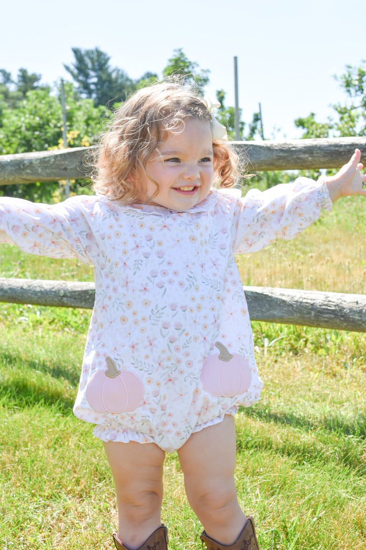 PRE-ORDER Pastel Floral Pumpkin Long Sleeve Bubble