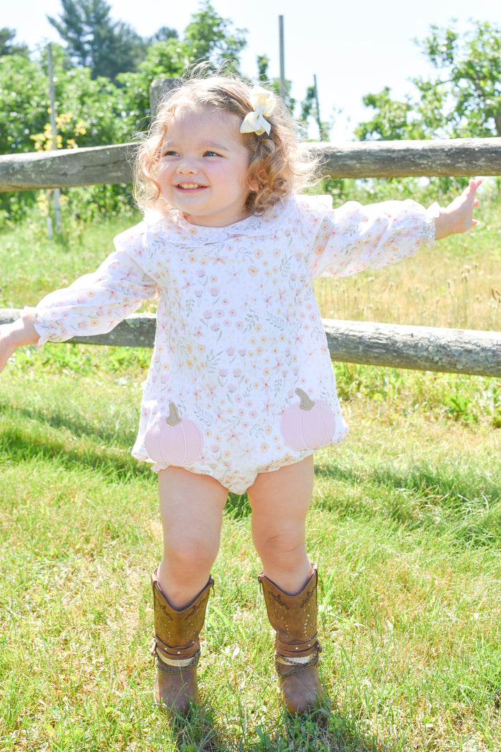 PRE-ORDER Pastel Floral Pumpkin Long Sleeve Bubble
