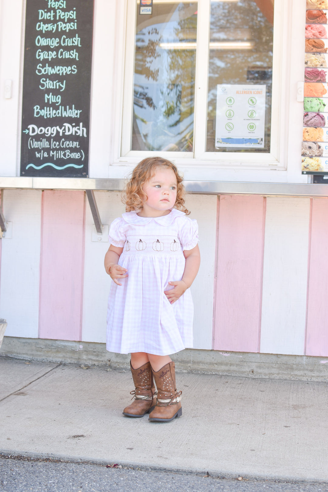 PRE-ORDER Pink Gingham Pumpkin Smocked Dress