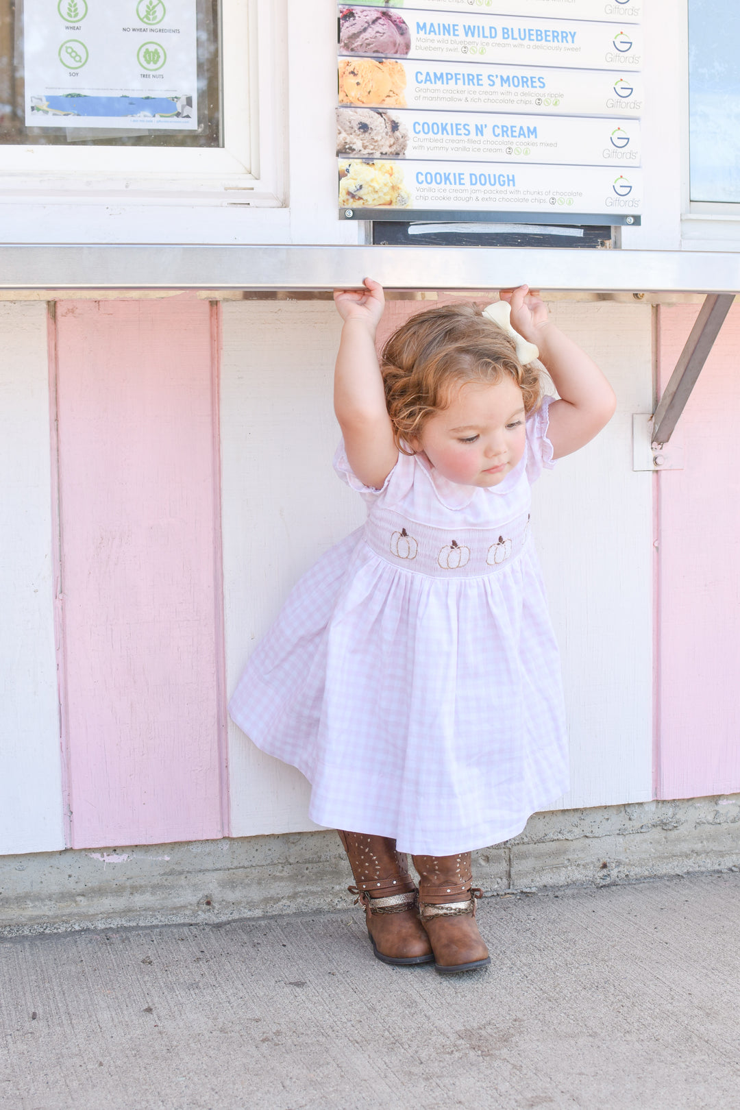 PRE-ORDER Pink Gingham Pumpkin Smocked Dress