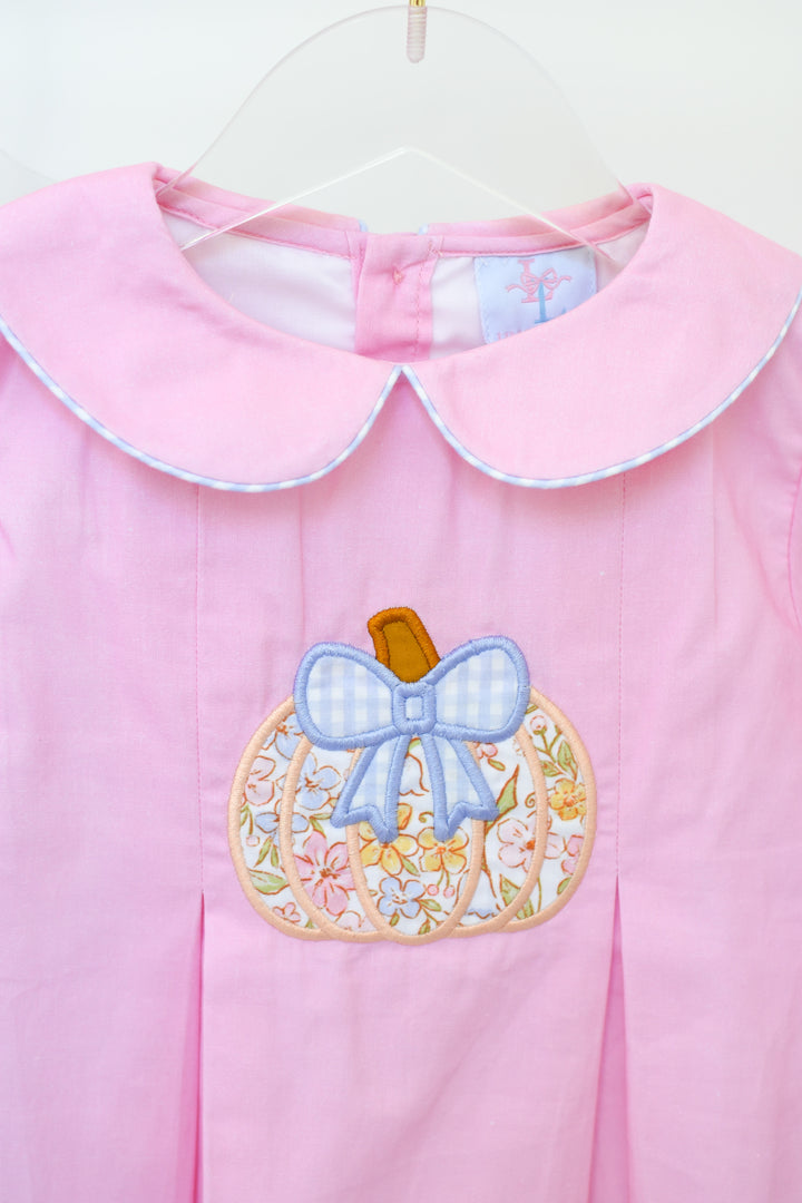 PRE-ORDER Pink Floral Appliqué Pumpkin Legging Set
