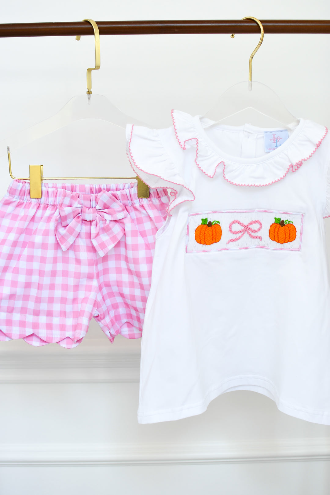PRE-ORDER Pumpkin Patch Pink Gingham Short Set