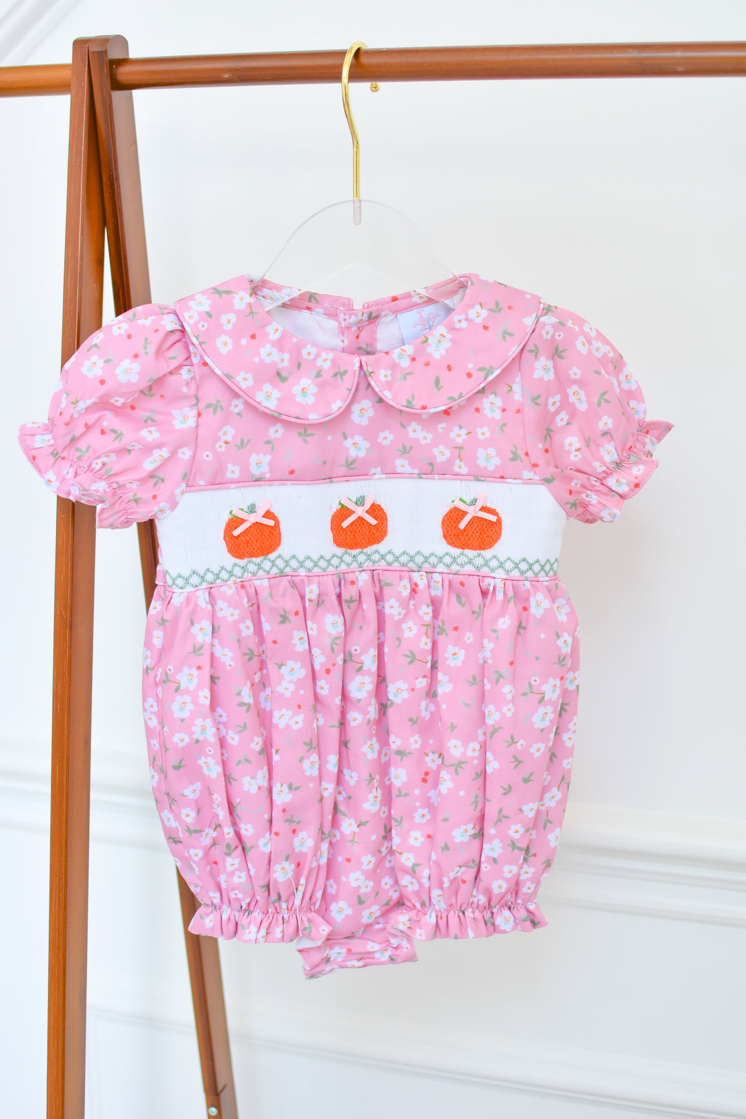 PRE-ORDER Autumn Floral Pumpkin Smocked Bubble