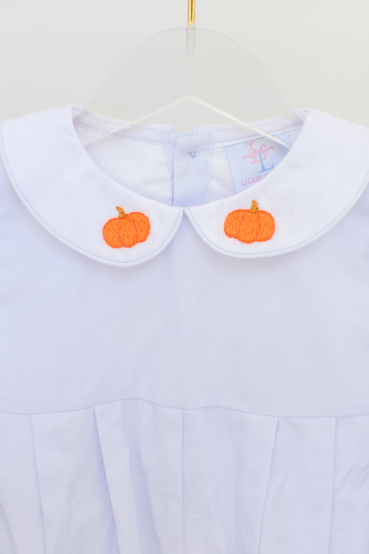 PRE-ORDER Boys Blue Pumpkin Peter Pan Collar Romper