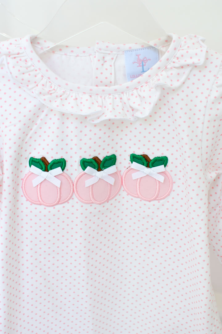 PRE-ORDER Pink Polka Dot Pink Pumpkin Legging Set