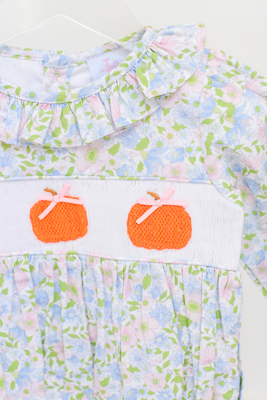 PRE-ORDER Pastel Floral Pumpkin Smocked Bubble