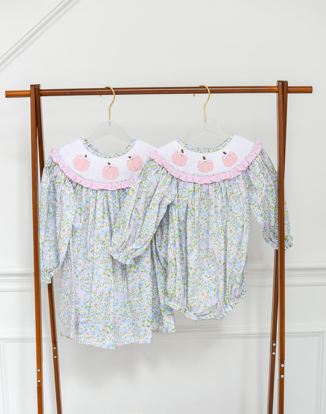 PRE-ORDER Pink Floral Smocked Pumpkin Dress