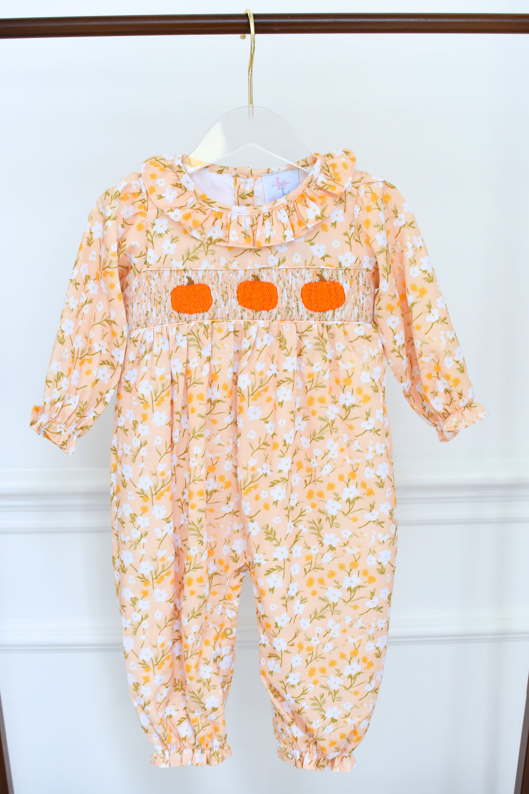 PRE-ORDER Golden Pumpkin Floral Romper