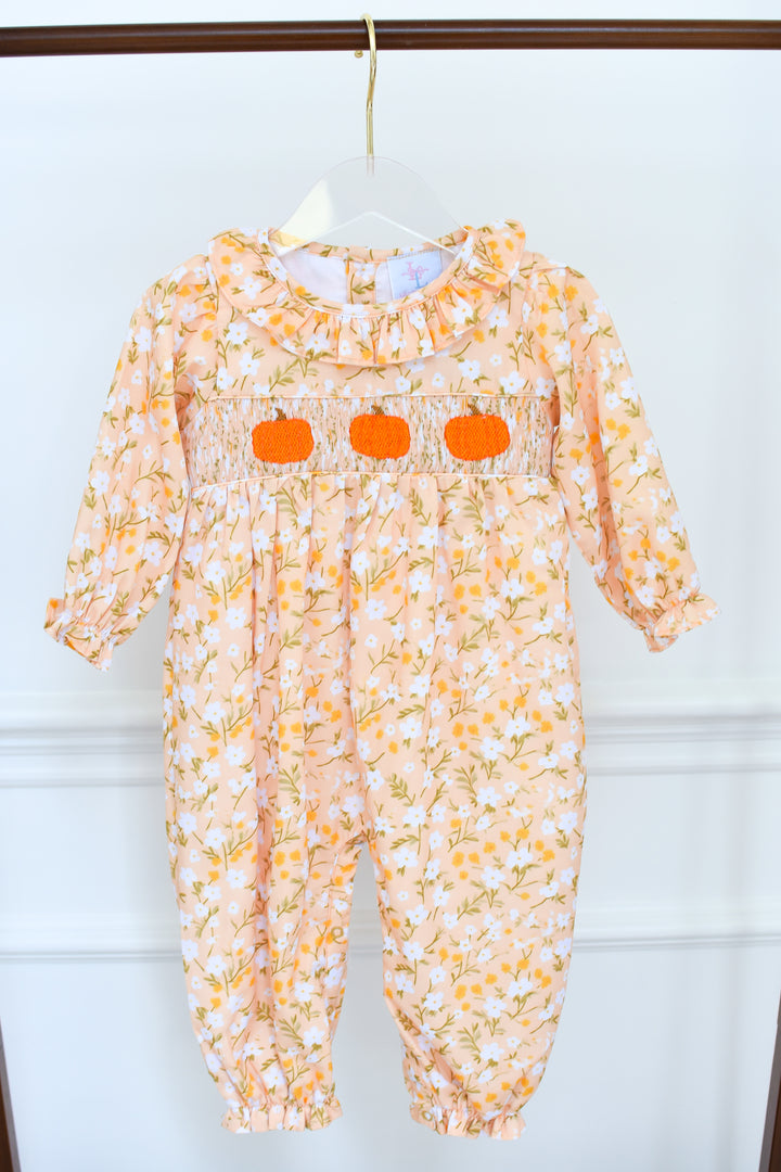PRE-ORDER Golden Pumpkin Floral Romper