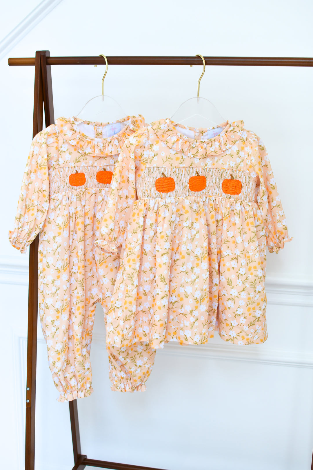 PRE-ORDER Golden Pumpkin Floral Romper
