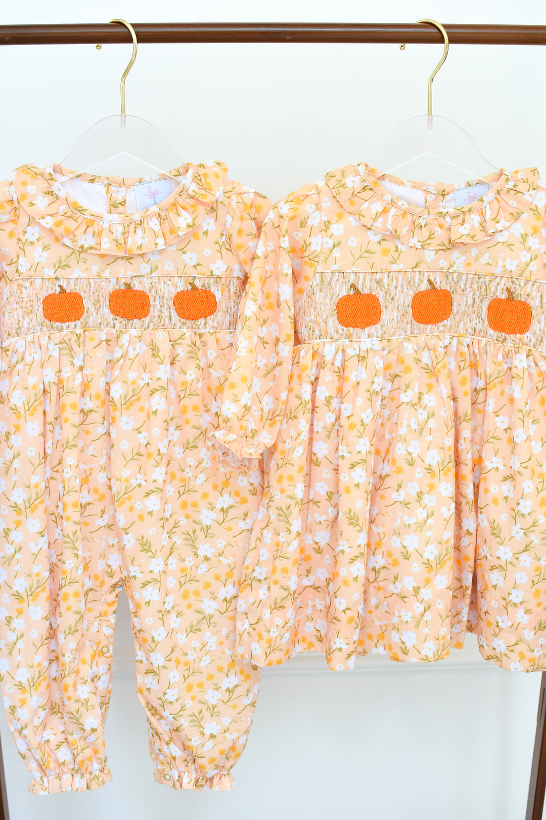 PRE-ORDER Golden Pumpkin Floral Romper