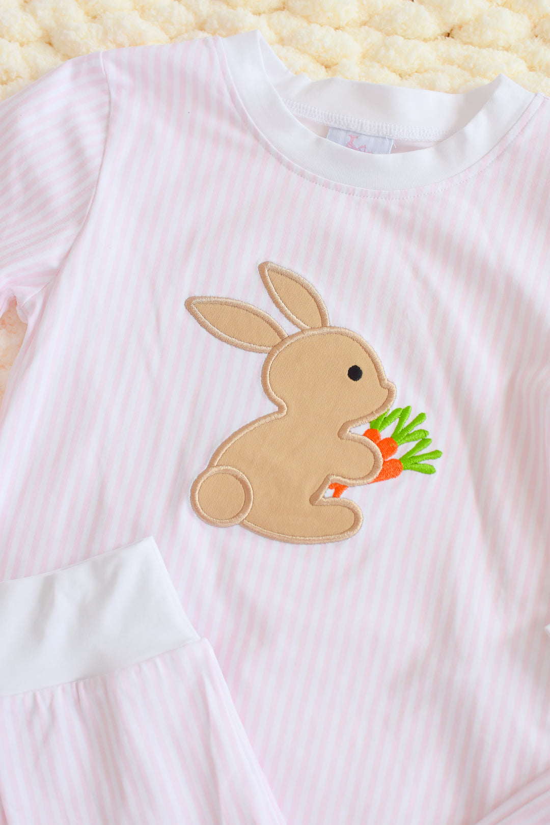 Bunny and Carrots Pink Pajama Set