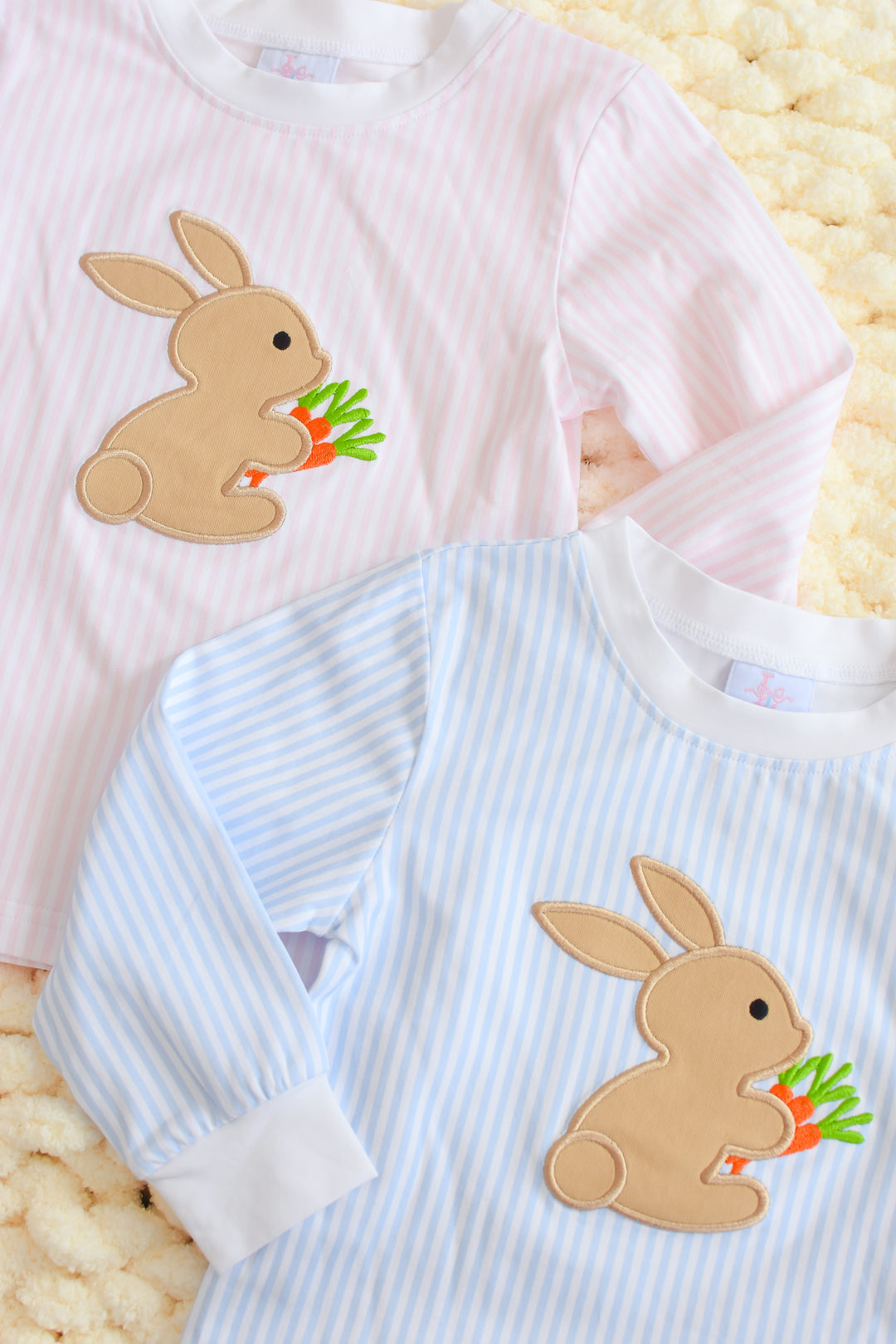 Bunny and Carrots Blue Pajama Set